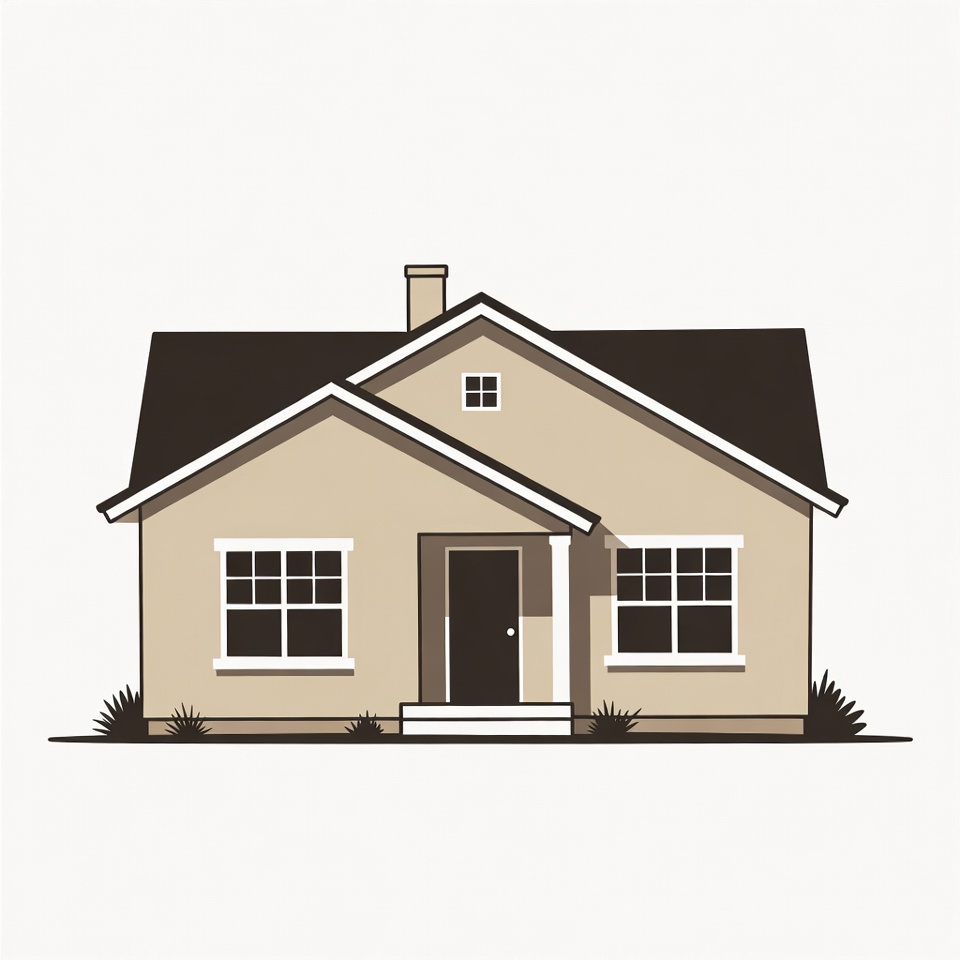 Simple beige house illustration Simple beige house illustration