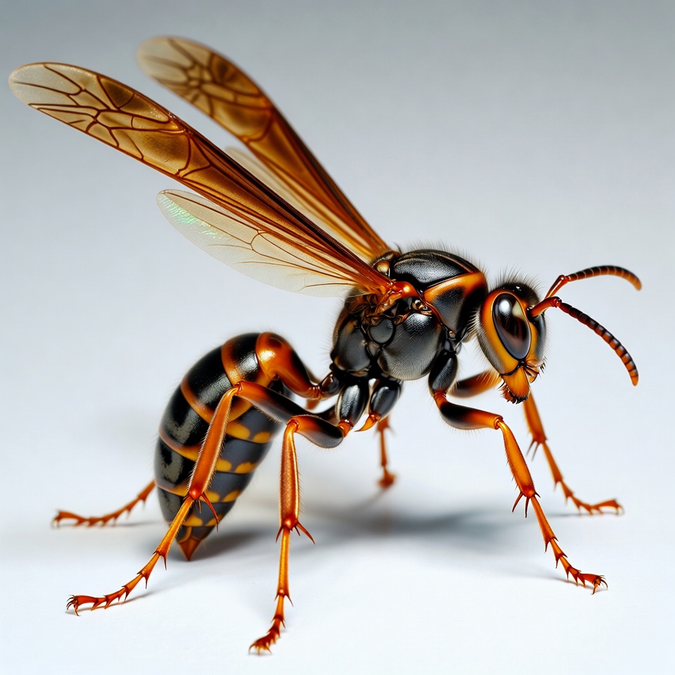 Orange Black Paper Wasp Orange Black Paper Wasp