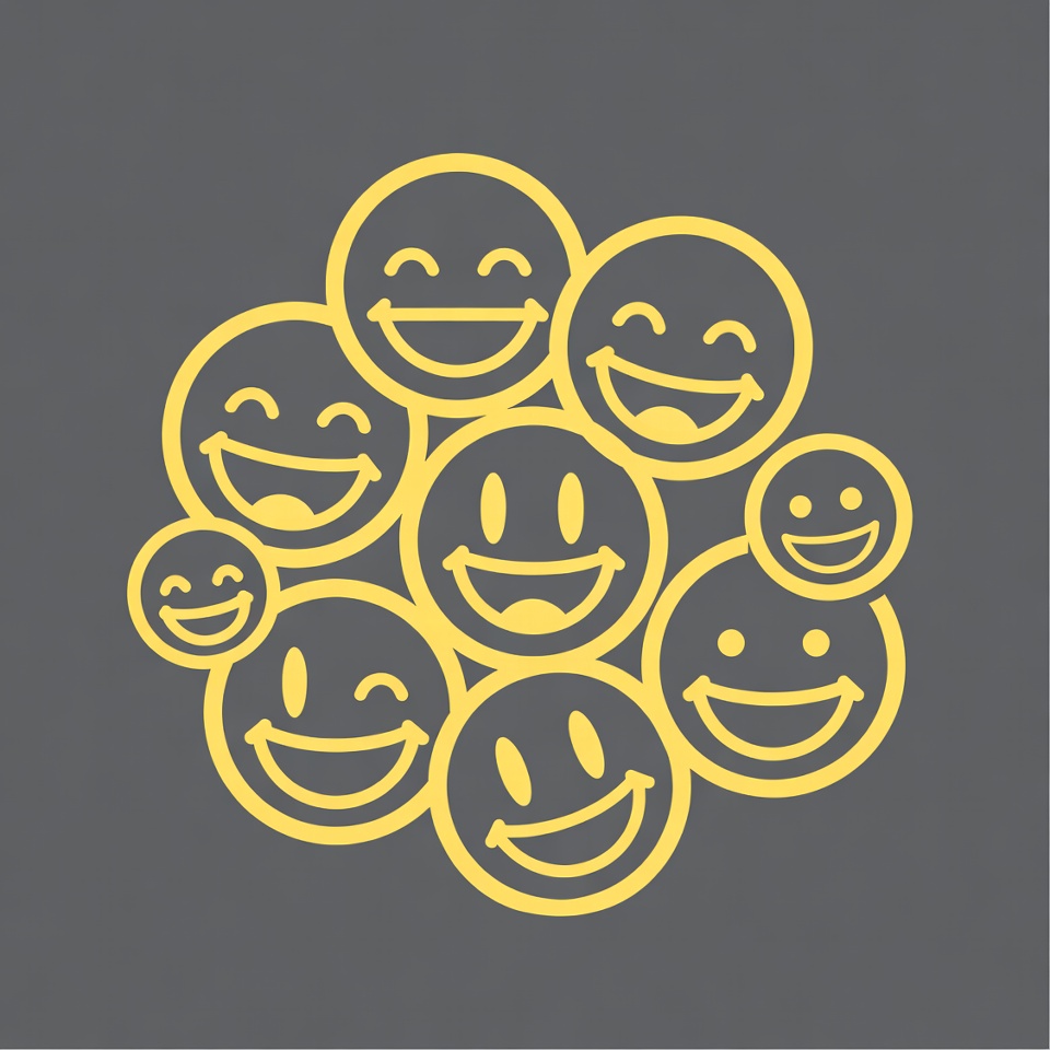 Cluster of Smiling Yellow Emojis Cluster of Smiling Yellow Emojis