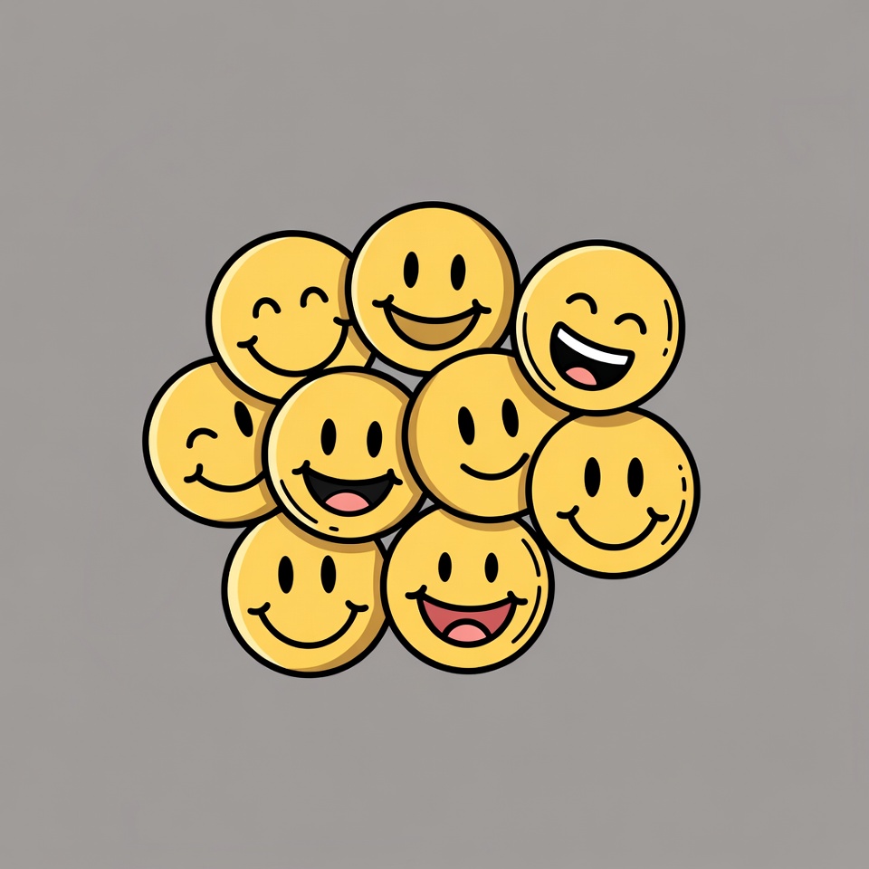 Cluster of Smiling Yellow Emojis Cluster of Smiling Yellow Emojis