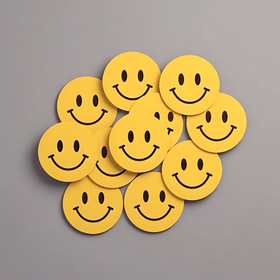 Cluster of yellow smiley faces Cluster of yellow smiley faces