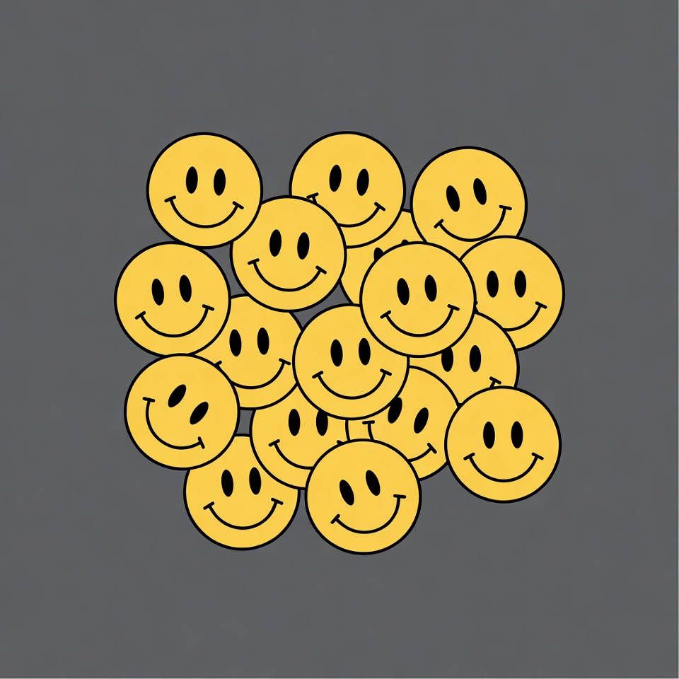 Cluster of yellow smiley faces Cluster of yellow smiley faces