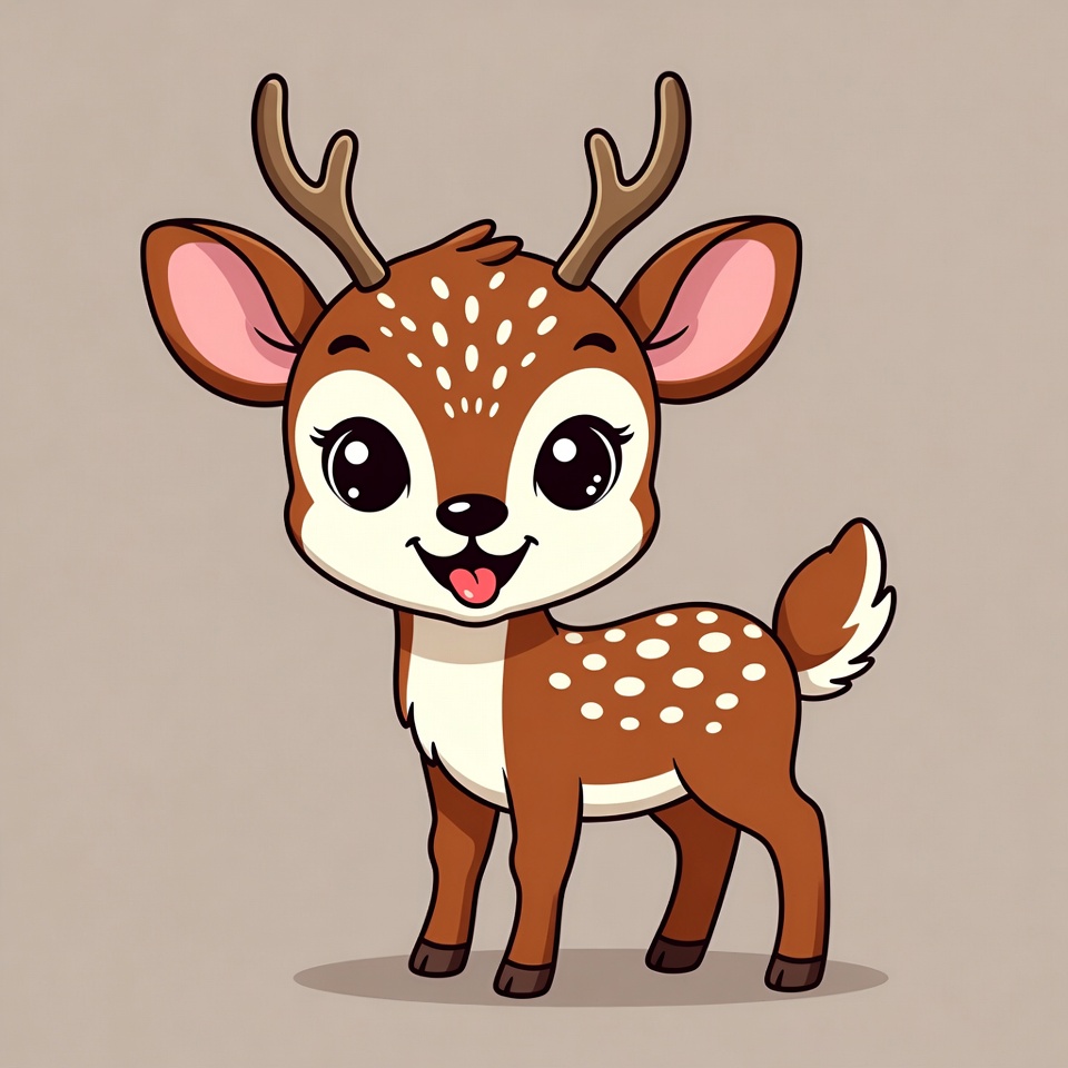 Cute cartoon baby deer Cute cartoon baby deer