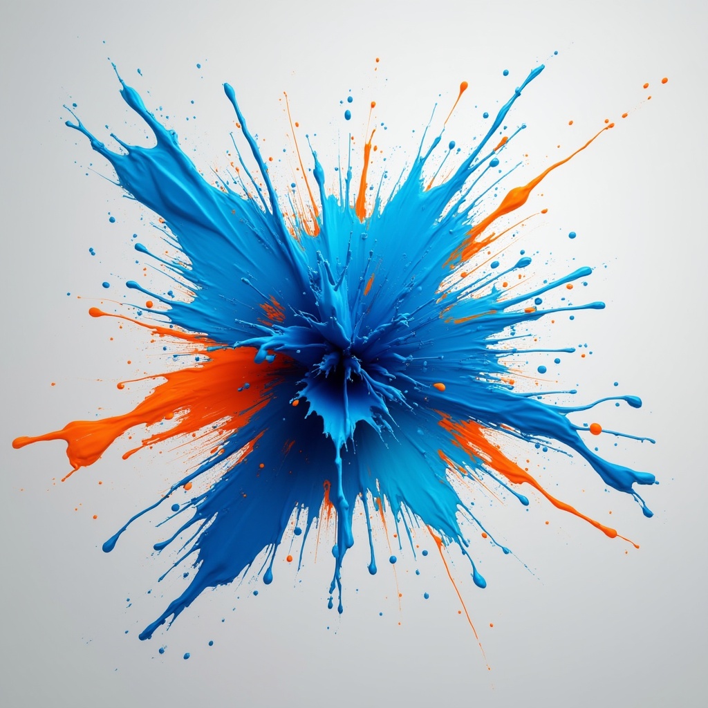 Blue and Orange Paint Splash Blue and Orange Paint Splash