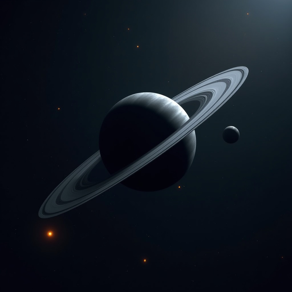 Saturn with rings in space Saturn with rings in space