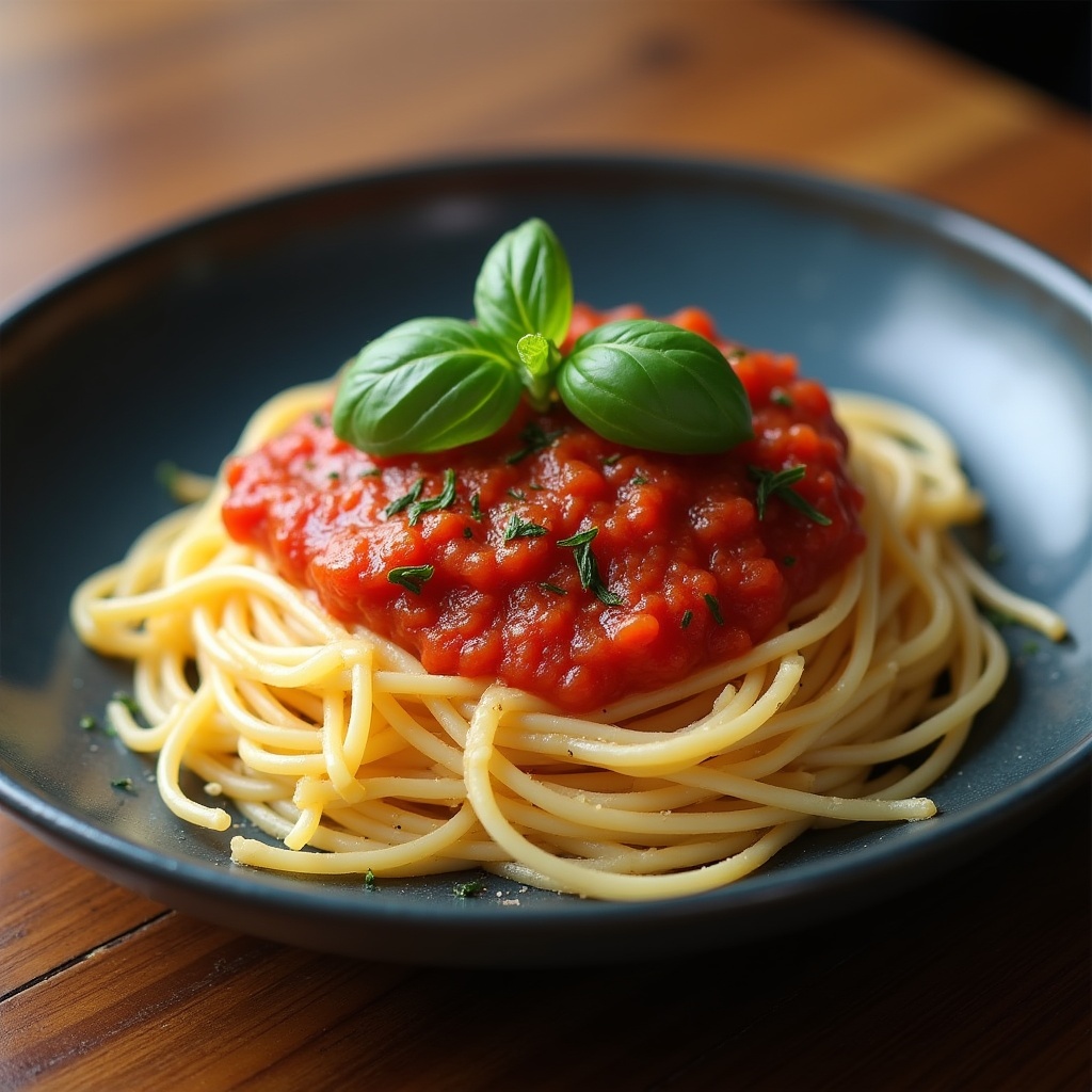 Spaghetti with Tomato Sauce and Basil Spaghetti with Tomato Sauce and Basil