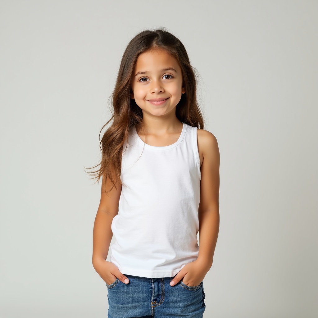Smiling girl in white tank top Smiling girl in white tank top