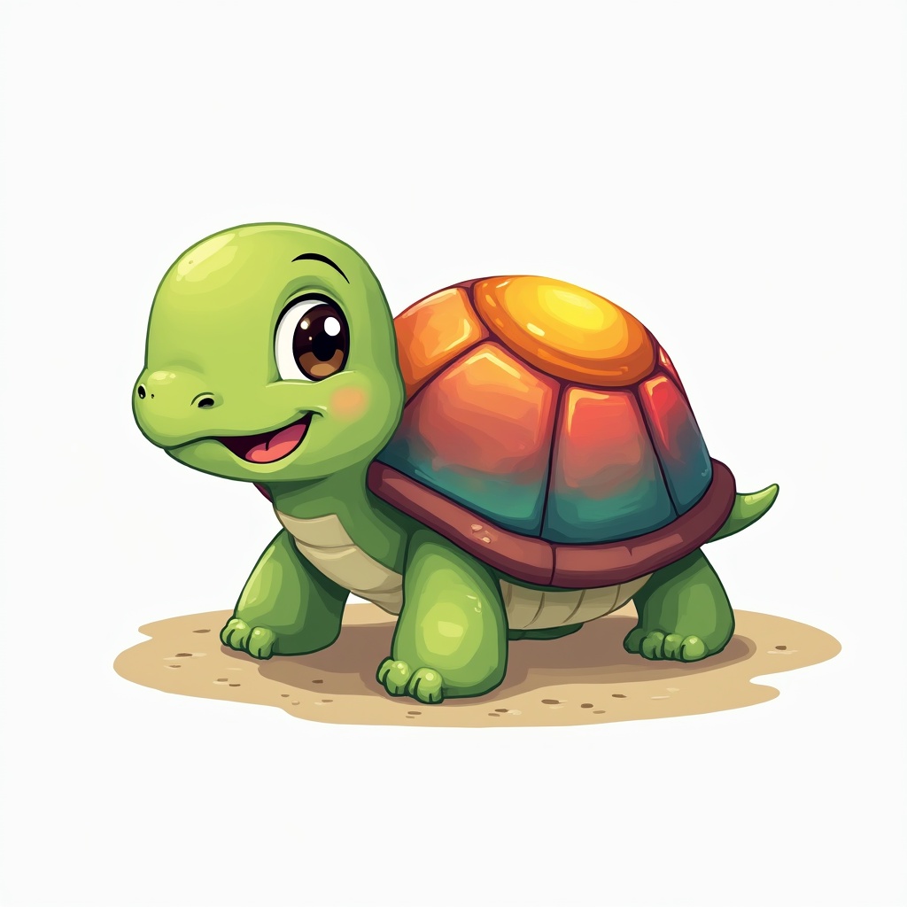 Cute green cartoon turtle Cute green cartoon turtle