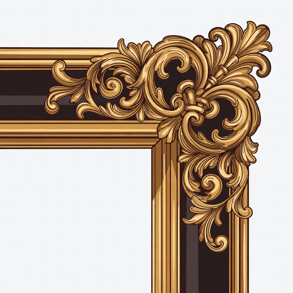 Ornate Golden Picture Frame Corner Ornate Golden Picture Frame Corner
