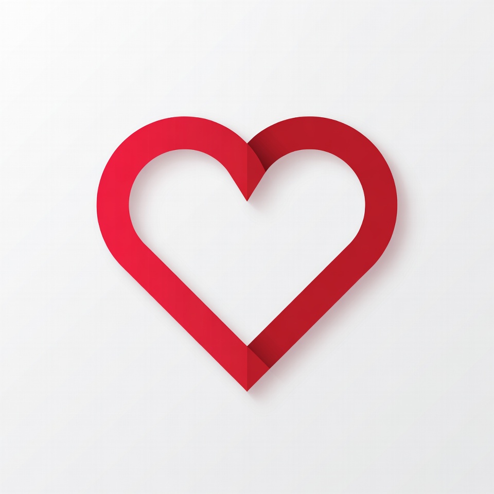 Red Paper Heart Illustration Red Paper Heart Illustration