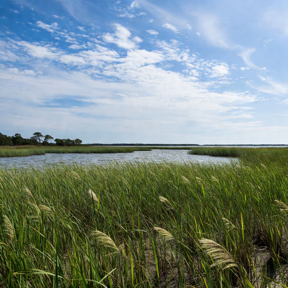 Marsh Grass Under Blue Sky Marsh Grass Under Blue Sky