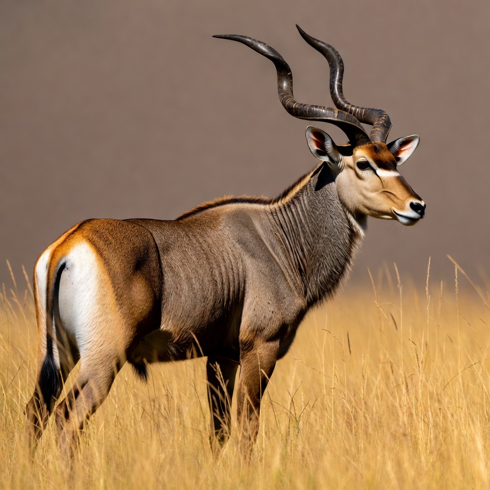 Kudu standing in tall grass Kudu standing in tall grass