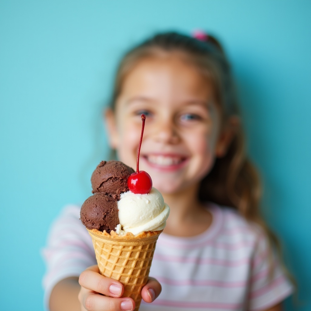 Girl holding ice cream cone Girl holding ice cream cone