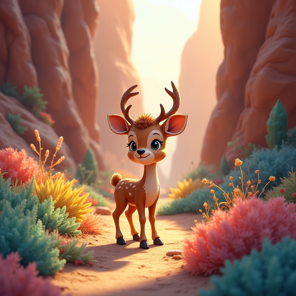 Cute baby deer in canyon Cute baby deer in canyon