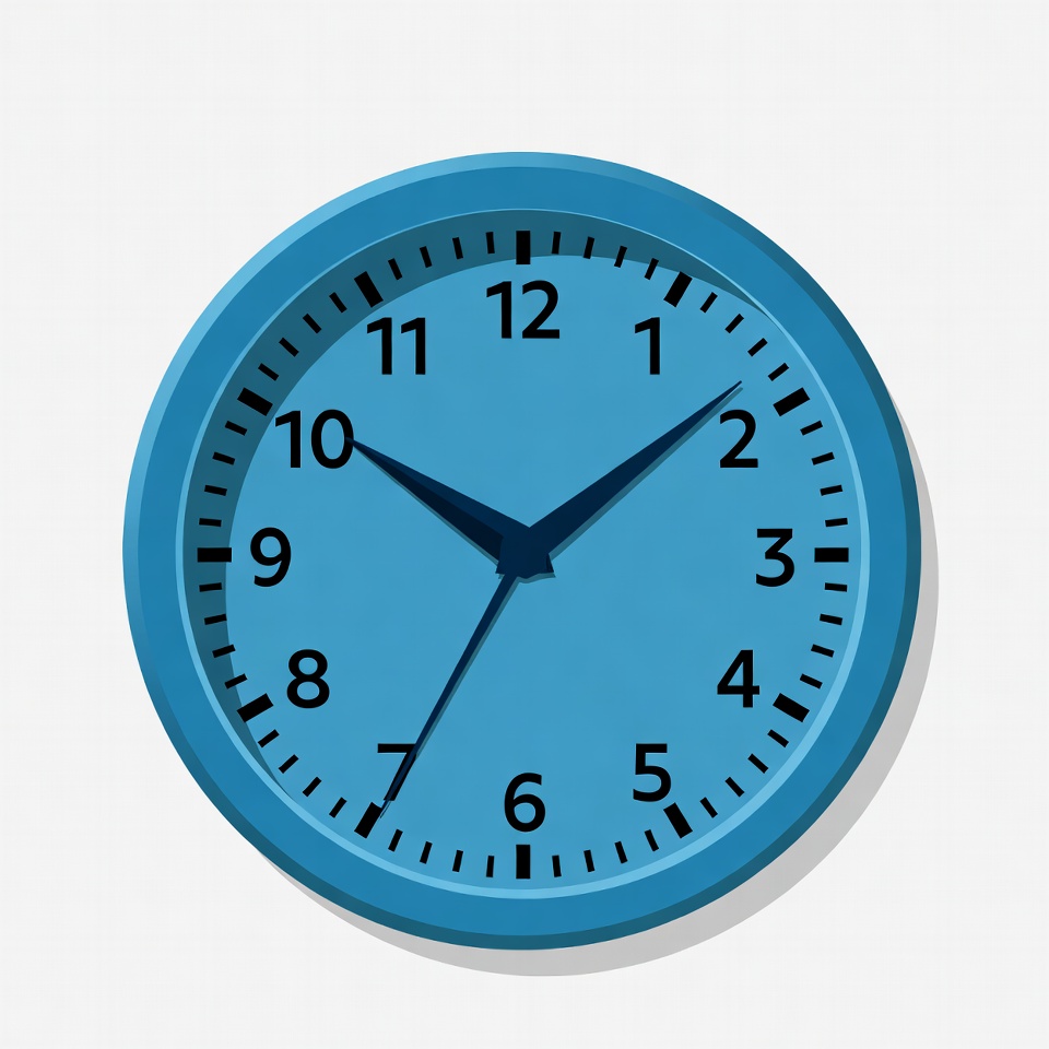Blue Wall Clock Illustration Blue Wall Clock Illustration