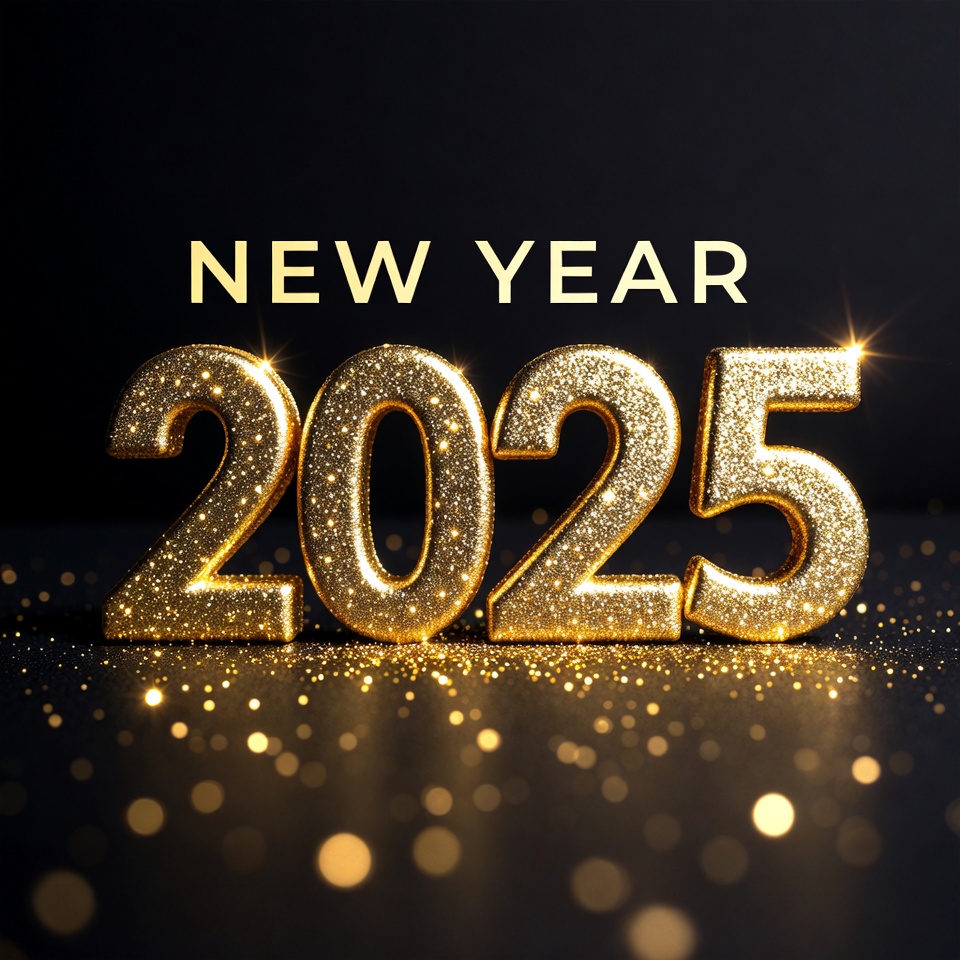 Golden 2025 New Year on Black Golden 2025 New Year on Black