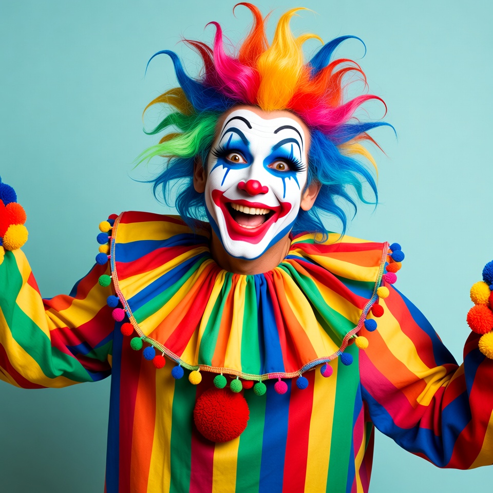 Colorful Clown with Rainbow Hair Colorful Clown with Rainbow Hair