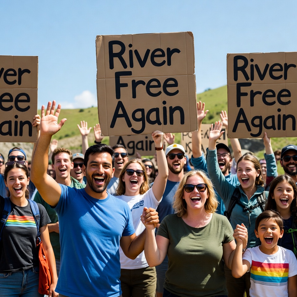 River Free Again Protest Crowd River Free Again Protest Crowd