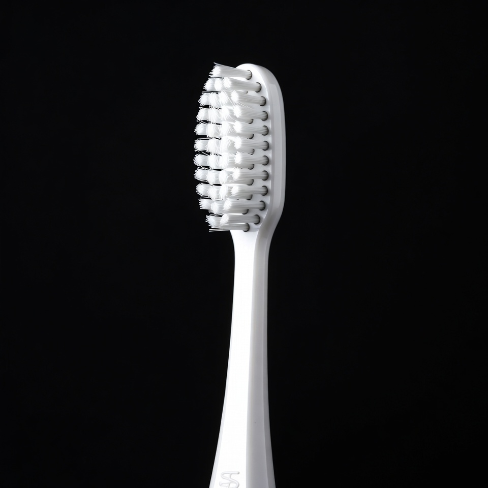 White Toothbrush on Black Background White Toothbrush on Black Background