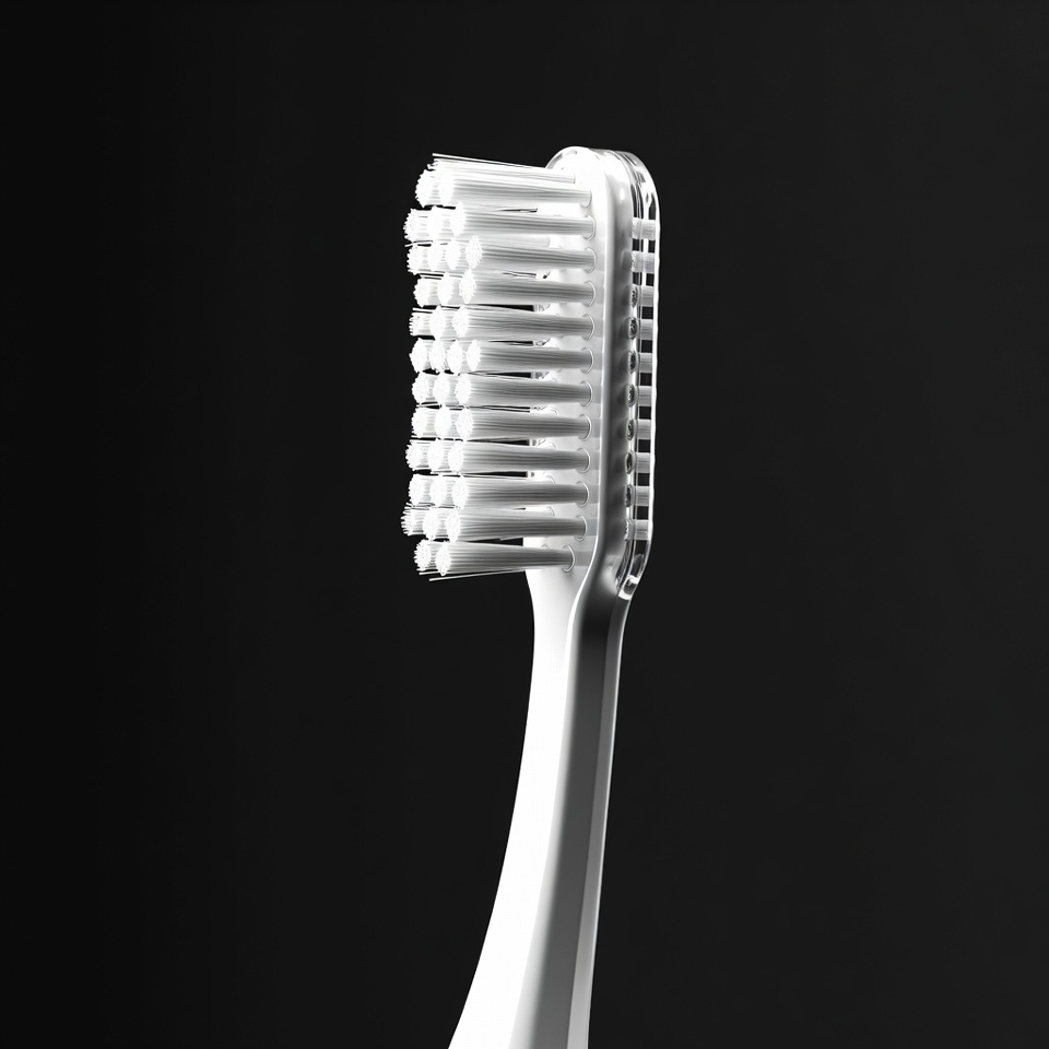 White Toothbrush on Black Background White Toothbrush on Black Background
