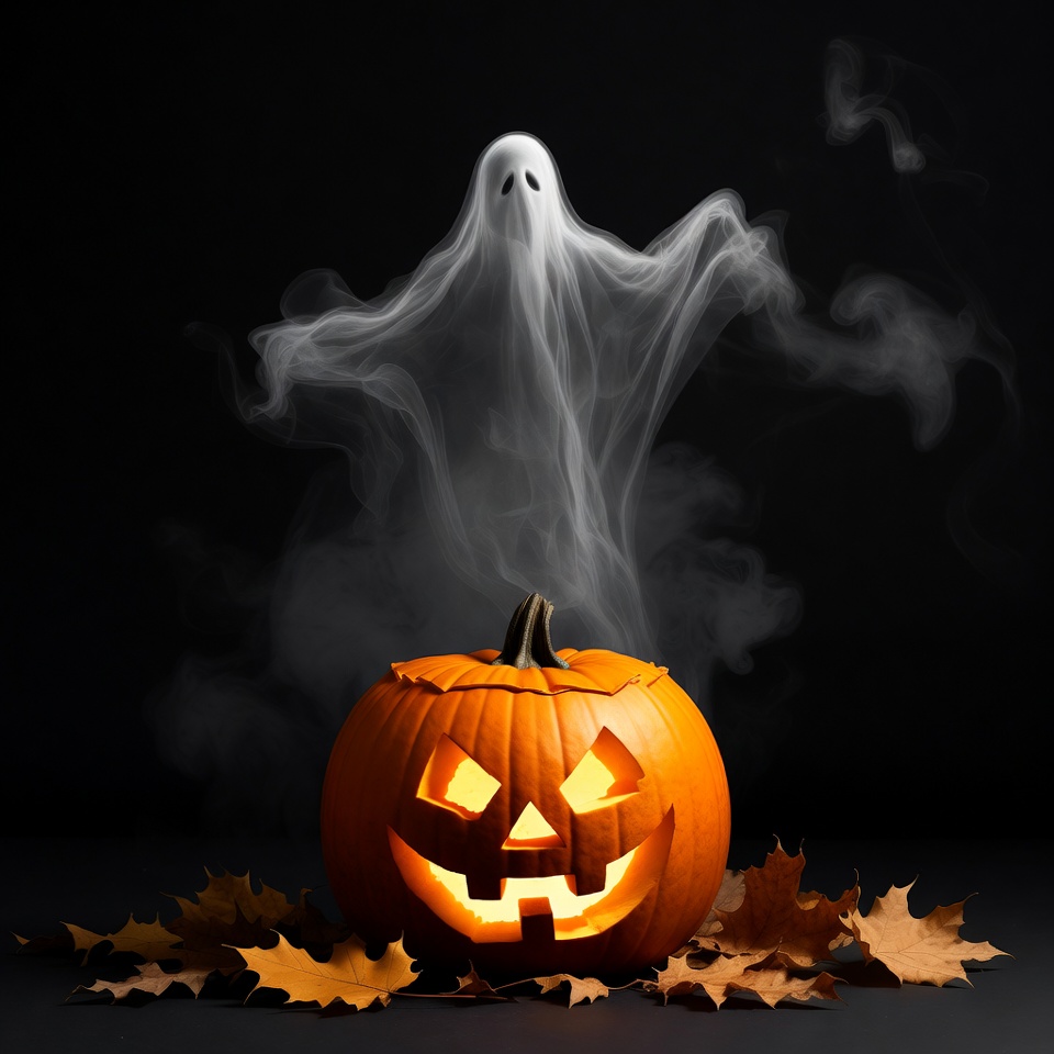 Jack-o'-lantern with Ghost Jack-o'-lantern with Ghost
