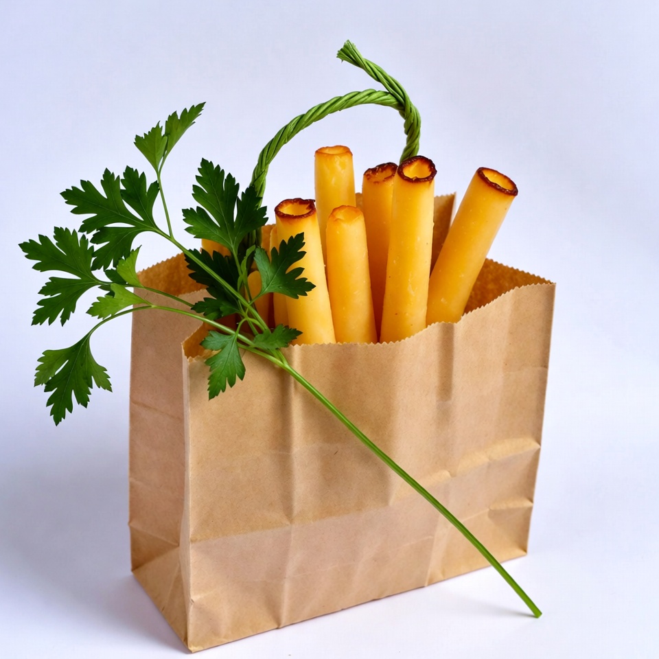 Cheese Sticks in Paper Bag with Parsley Cheese Sticks in Paper Bag with Parsley