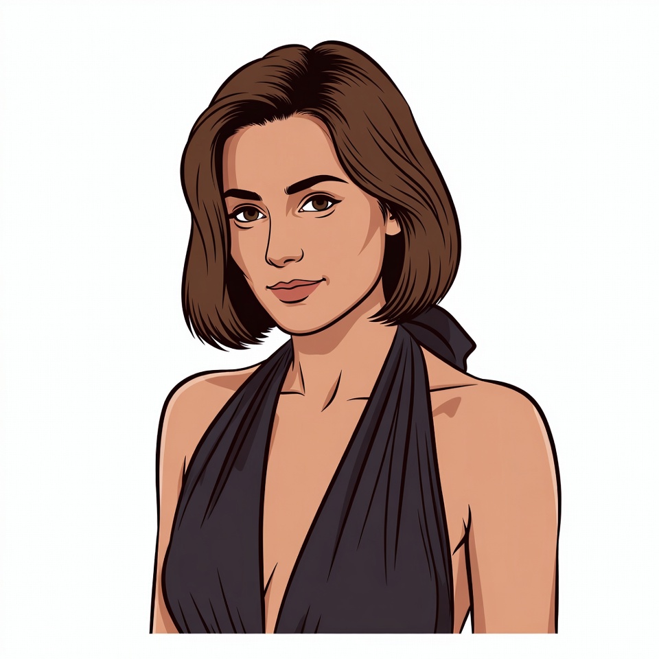 Beautiful woman in black halter dress Beautiful woman in black halter dress