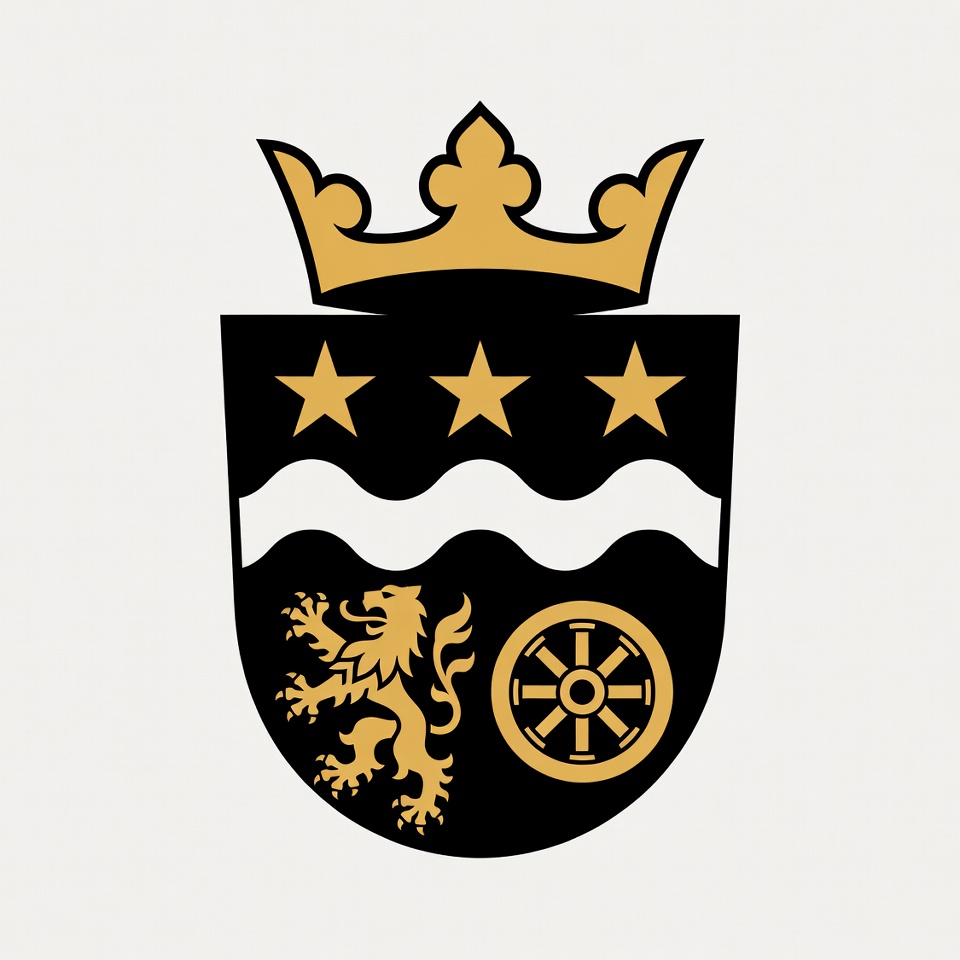 Coat of arms with lion and wheel Coat of arms with lion and wheel