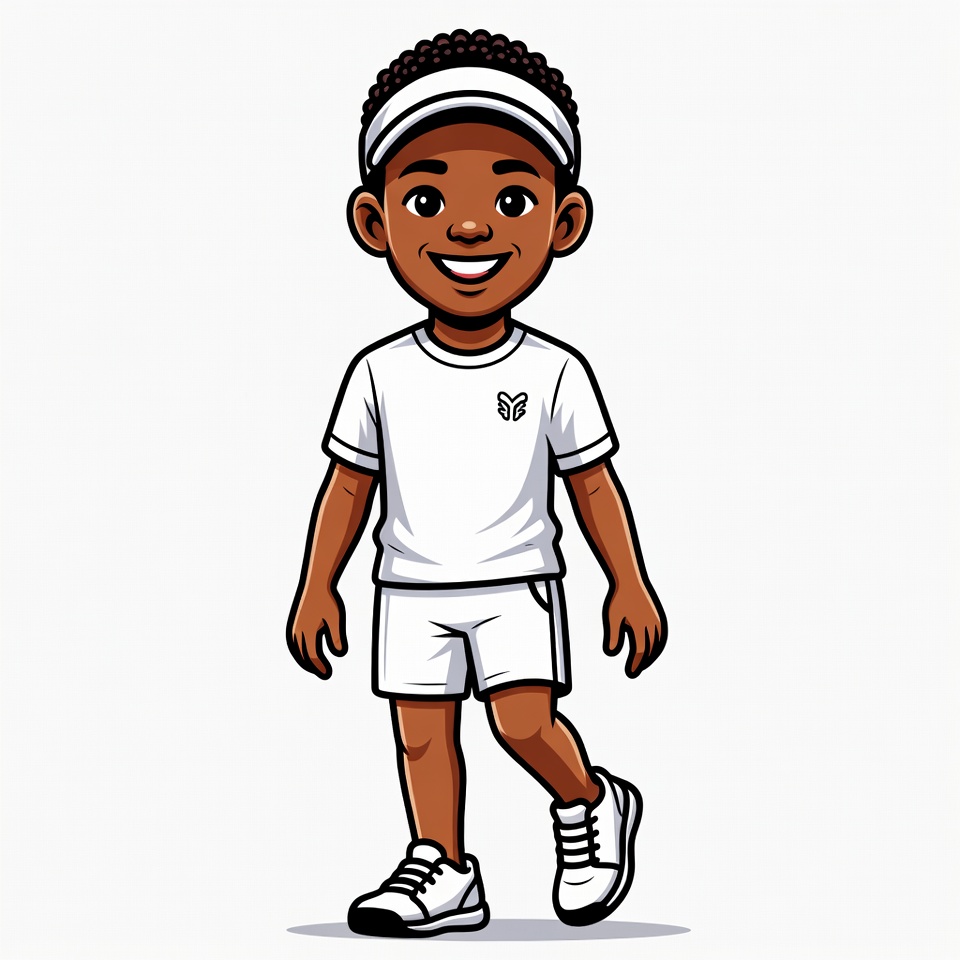 African-American boy in tennis outfit African-American boy in tennis outfit