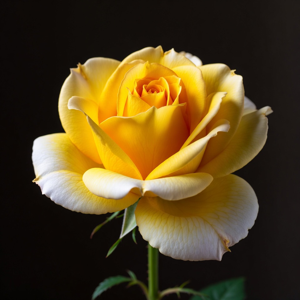 Yellow Rose on Black Background Yellow Rose on Black Background