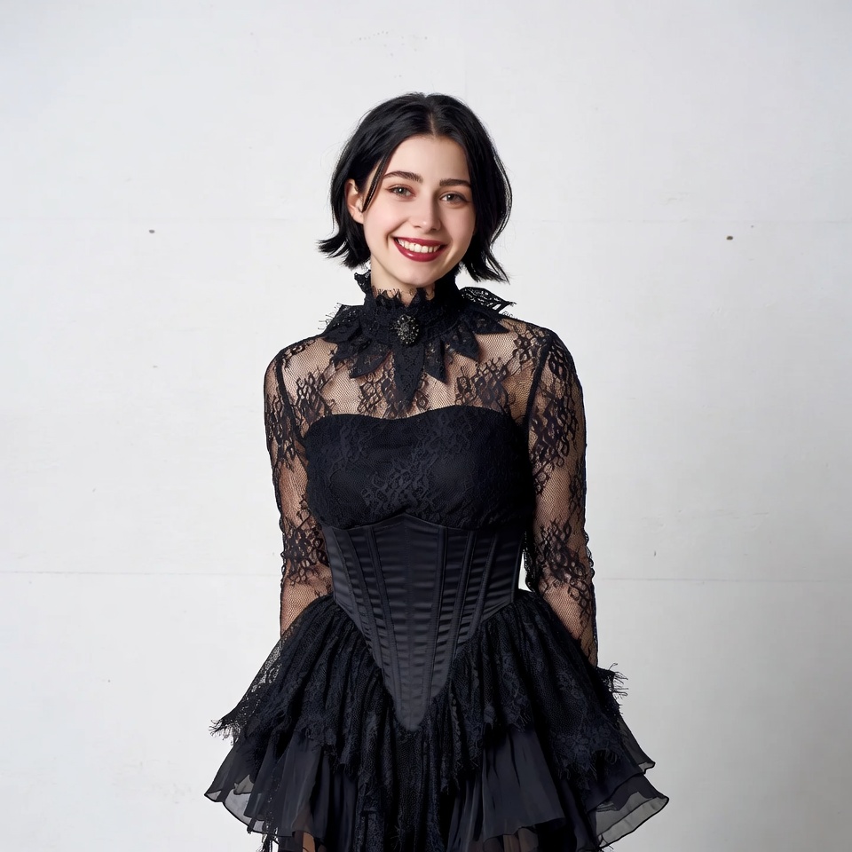 Woman in black lace gothic dress Woman in black lace gothic dress