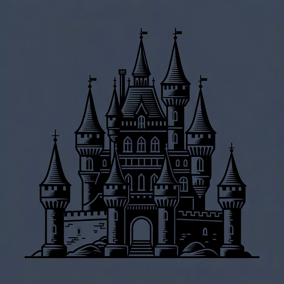 Dark Gothic Castle Illustration Dark Gothic Castle Illustration