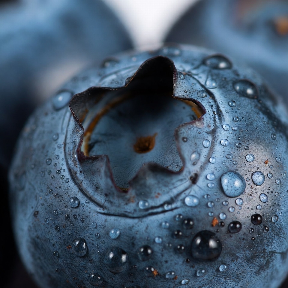 Closeup of Fresh Blueberry with Dew Closeup of Fresh Blueberry with Dew