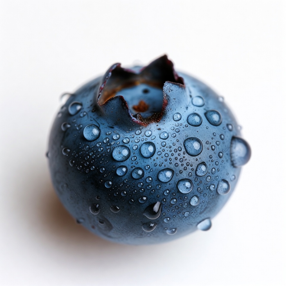 Dewy Blueberry on White Background Dewy Blueberry on White Background