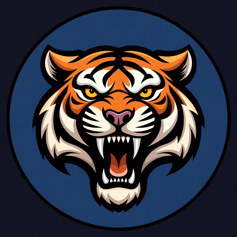 Roaring Tiger Head Illustration Roaring Tiger Head Illustration