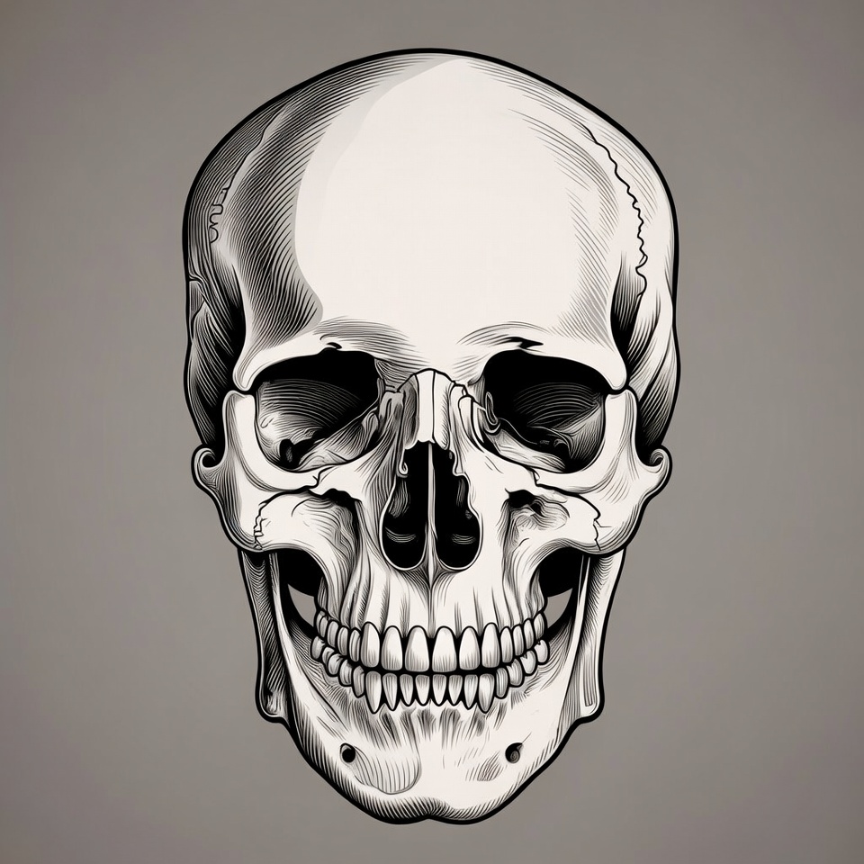 Detailed Human Skull Illustration Detailed Human Skull Illustration