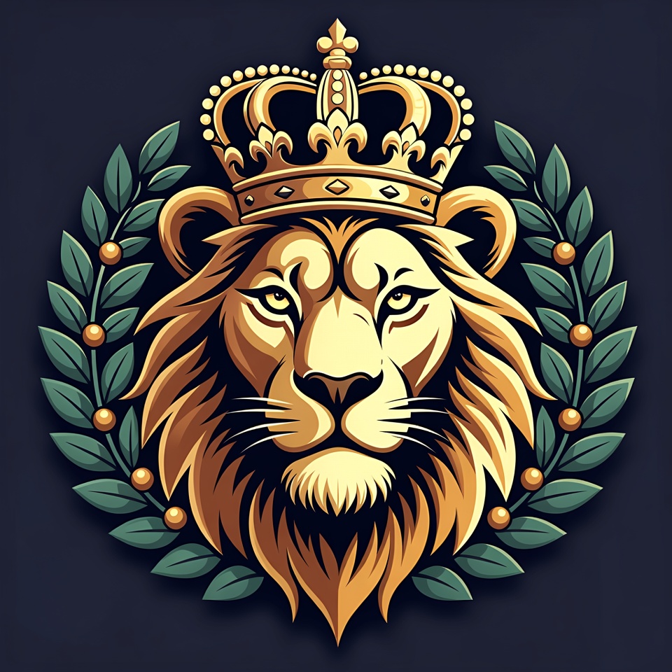 Lion Wearing Golden Crown Lion Wearing Golden Crown