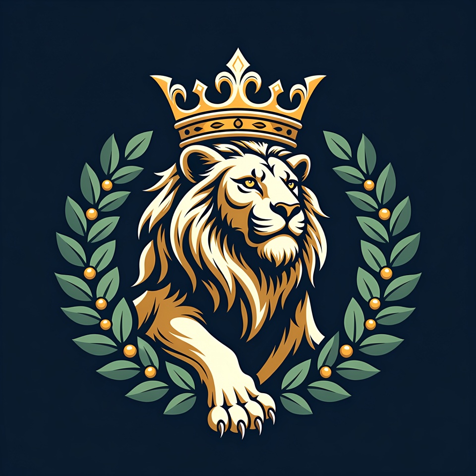 Lion with Crown and Laurel Wreath Lion with Crown and Laurel Wreath
