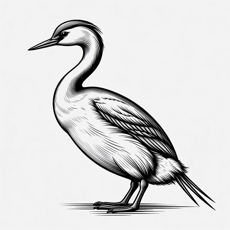 Grebe bird illustration Grebe bird illustration