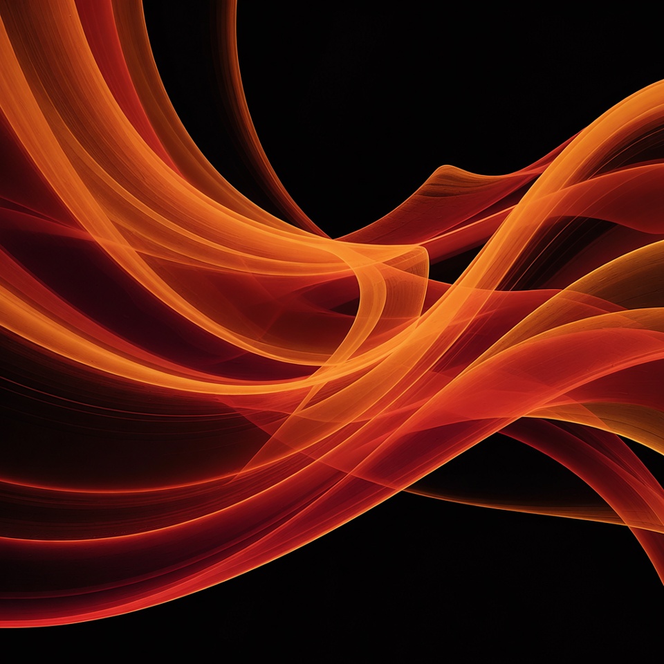 Abstract Orange Swirling Waves Abstract Orange Swirling Waves