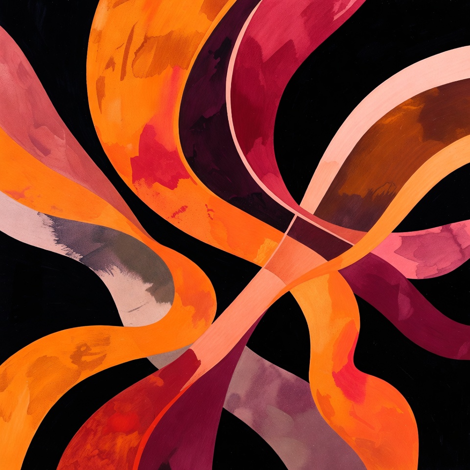 Abstract Orange Red Swirling Waves Abstract Orange Red Swirling Waves