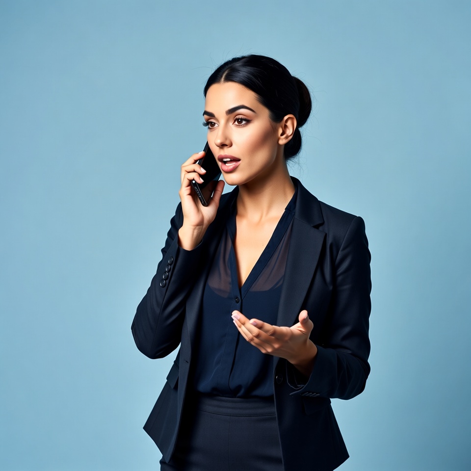Business woman talking on phone Business woman talking on phone