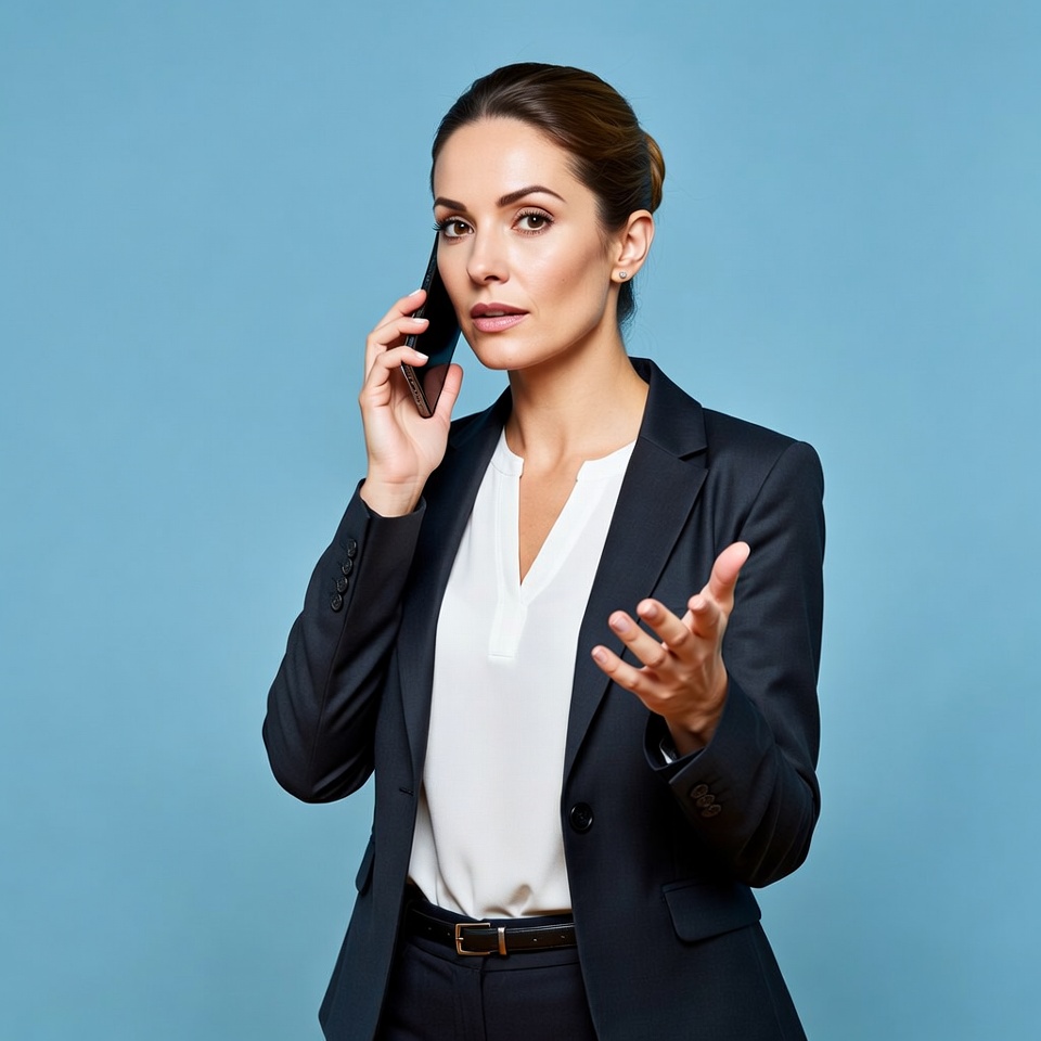 Business woman talking on phone Business woman talking on phone