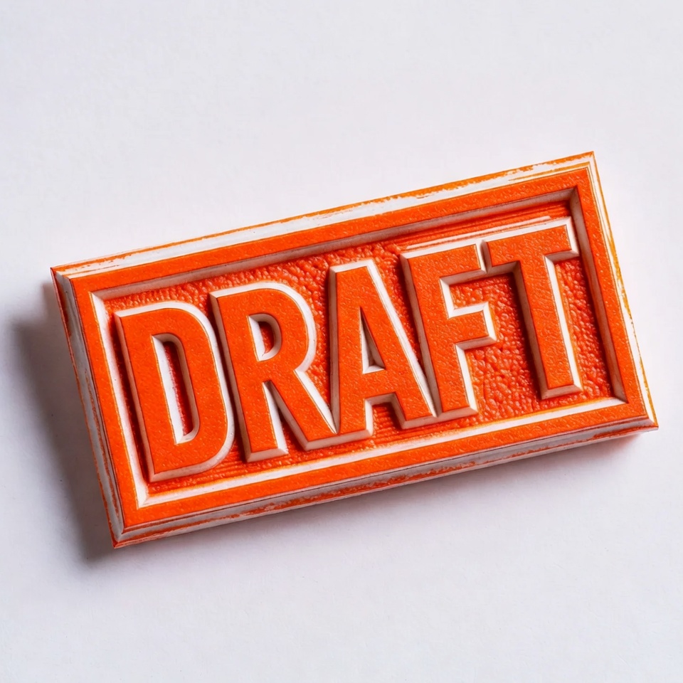 Orange DRAFT Stamp Orange DRAFT Stamp