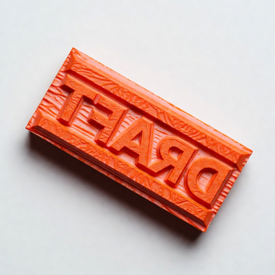 Orange DRAFT Rubber Stamp Orange DRAFT Rubber Stamp