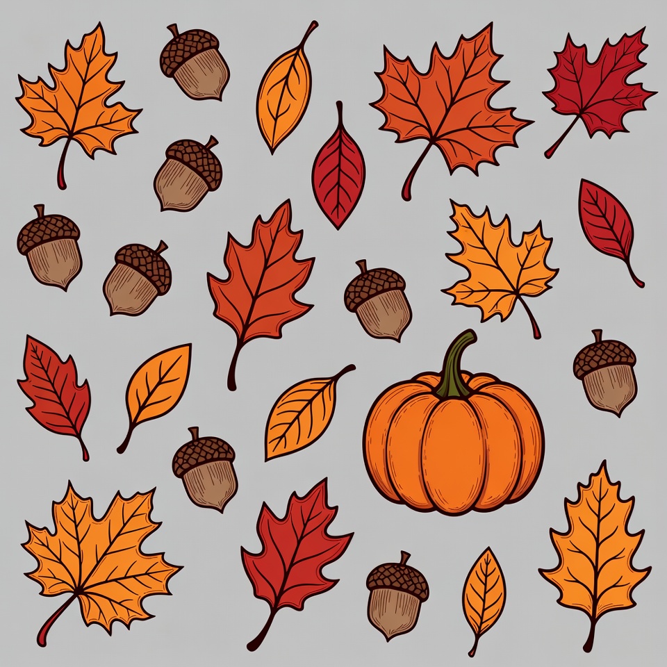 Fall Leaves Acorns Pumpkin Clipart Fall Leaves Acorns Pumpkin Clipart
