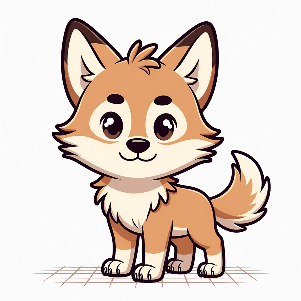 Cute cartoon fox standing Cute cartoon fox standing