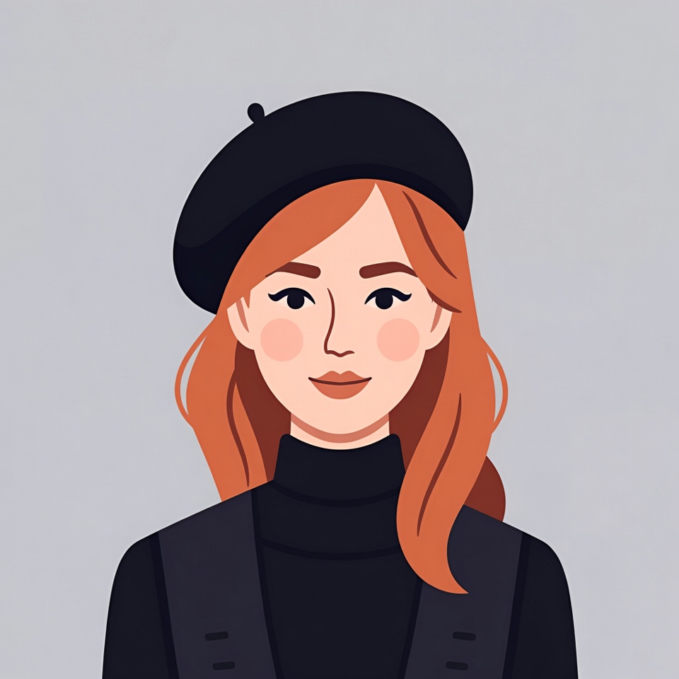 Woman wearing black beret Woman wearing black beret
