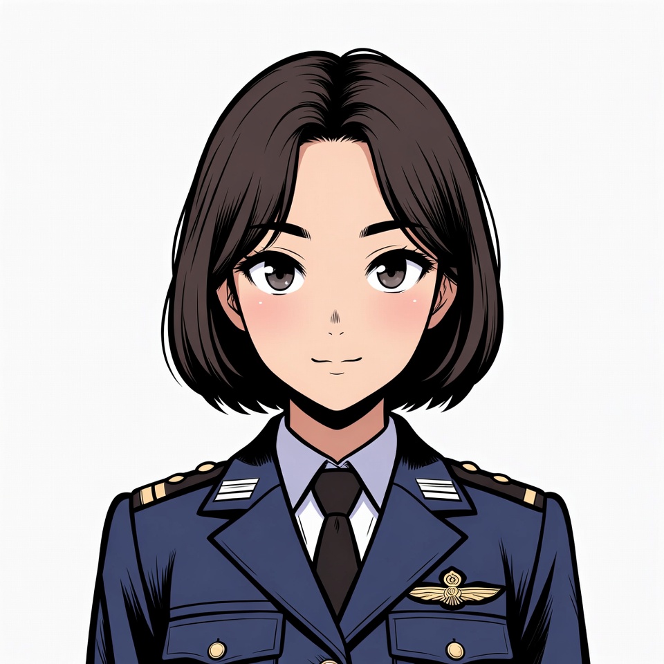 Anime girl in air force uniform Anime girl in air force uniform