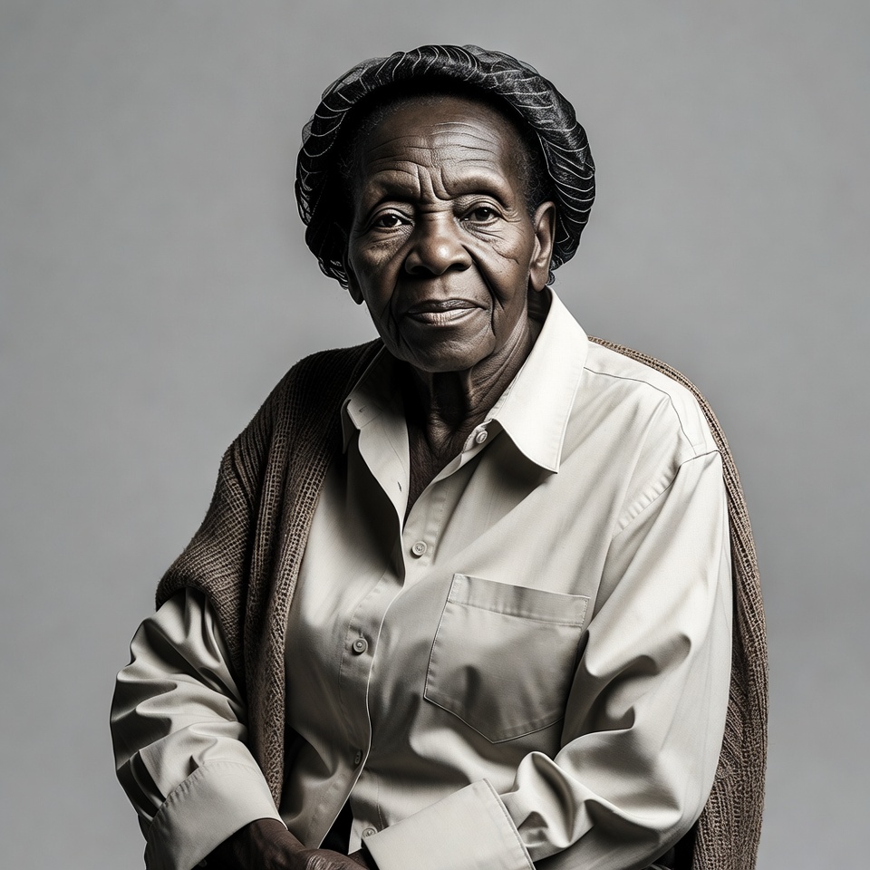 Elderly African woman wearing headwrap Elderly African woman wearing headwrap